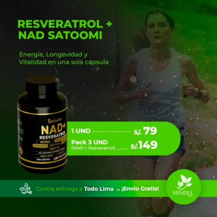Resveratrol + NAD Satoomi – Salud Celular y Longevidad